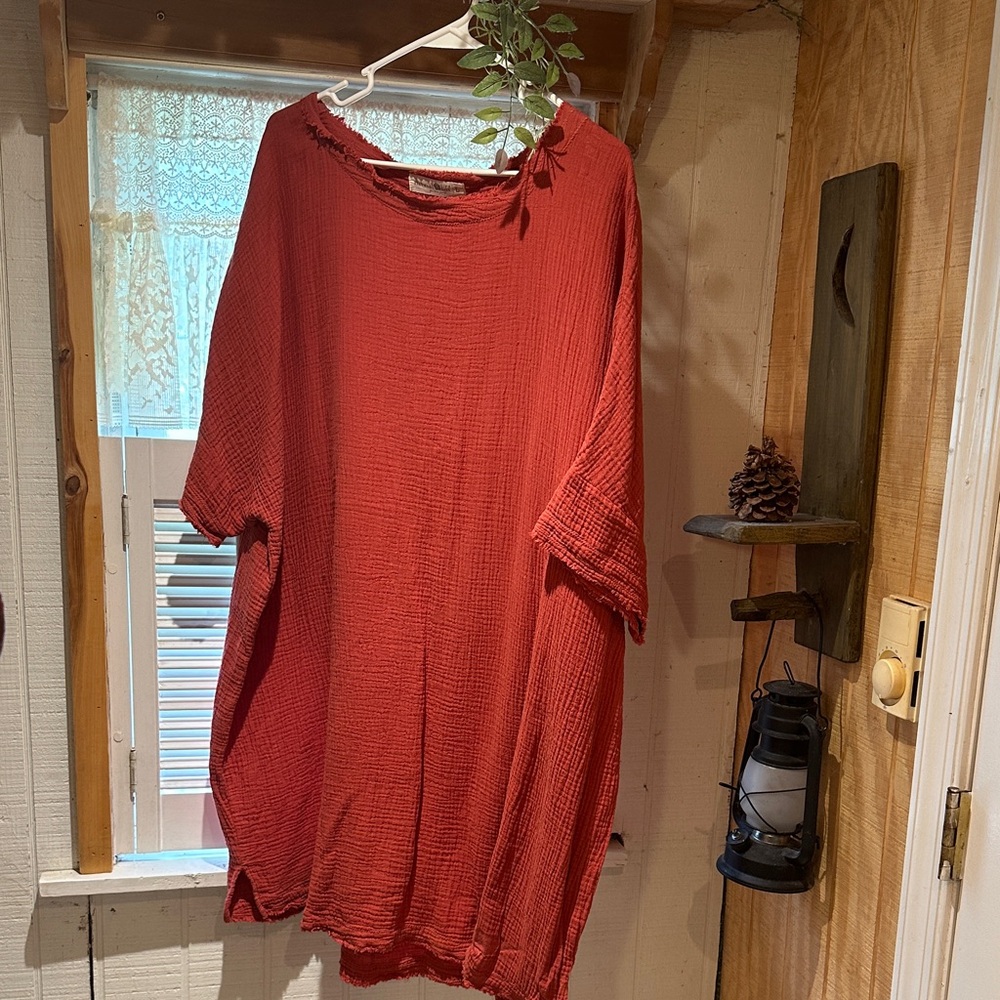 Rust/Orange Oversized Tunic Dress